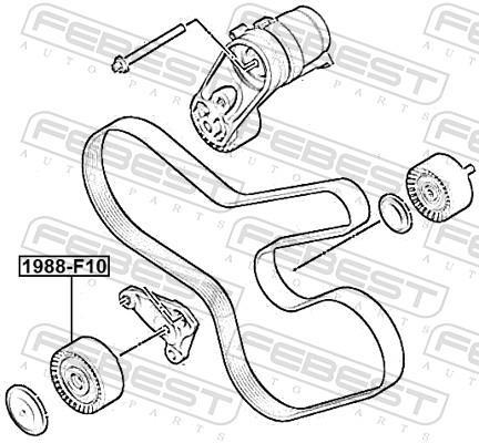 Galet enrouleur de courroie d'accessoire FEBEST 1988-F10