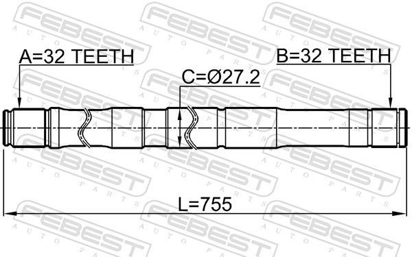 Cardan FEBEST ref. 2012-SEBRH