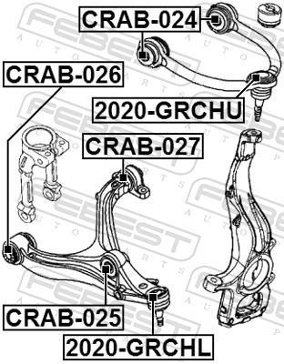 Rotule de suspension (Rotule de pivot) FEBEST ref. 2020-GRCHU