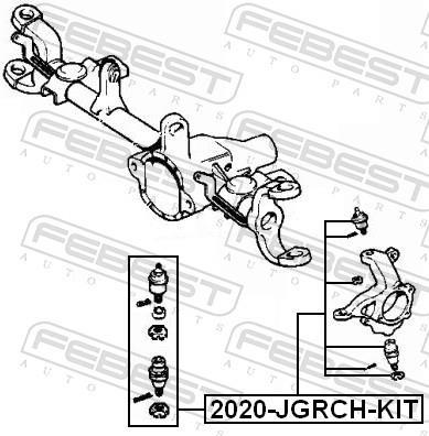 Rotule de suspension (Rotule de pivot) FEBEST 2020-JGRCH-KIT