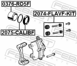 Guide d'étrier de frein FEBEST 2074-FLAVF-KIT