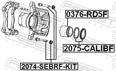 Kit de réparation d'étrier de frein FEBEST ref. 2075-CALIBF