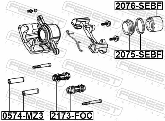 Kit de réparation d'étrier de frein FEBEST ref. 2075-SEBF