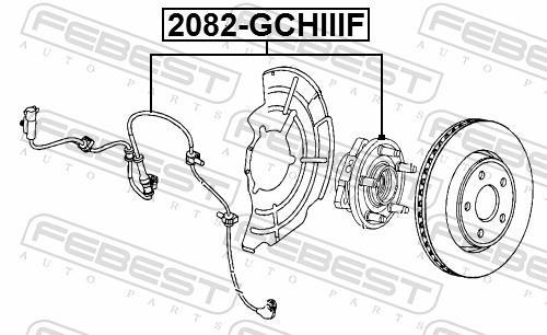 Moyeu de roue (Roulement de roue) FEBEST 2082-GCHIIIF