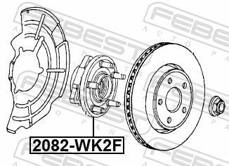 Moyeu de roue (Roulement de roue) FEBEST 2082-WK2F
