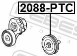 Polea inversión/guía, correa auxiliar servicios FEBEST ref. 2088-PTC