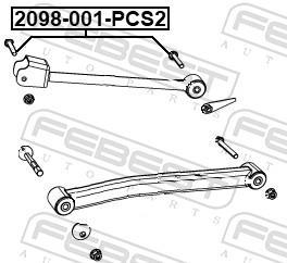 Boulon de fixation, bras transversal FEBEST 2098-001-PCS2