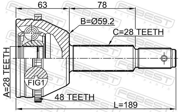 Junta homocinética FEBEST 2110-TT985A48