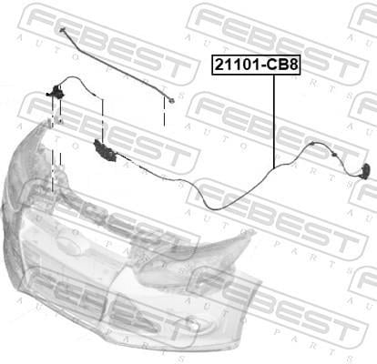 Tirette de capot moteur FEBEST ref. 21101-CB8