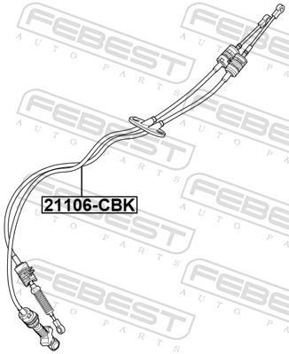 Cable para caja de cambios manual FEBEST ref. 21106-CBK