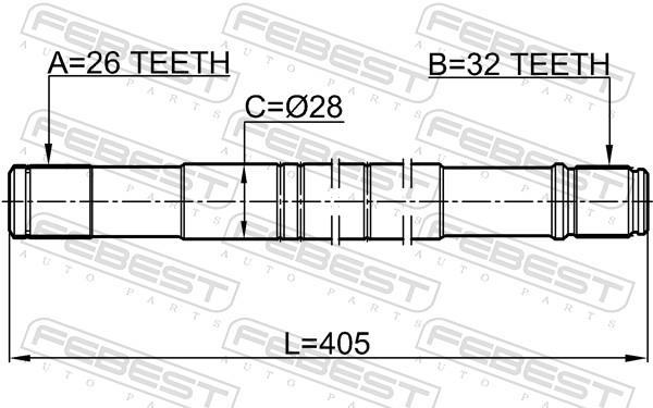 Cardan FEBEST 2112-CB4LH