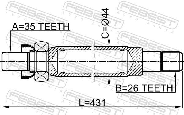 Cardan FEBEST ref. 2112-GEMT
