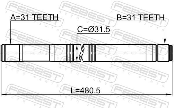 Cardan FEBEST ref. 2112-TT9