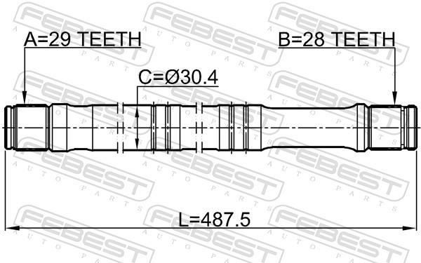 Cardan FEBEST ref. 2112-TTFLH