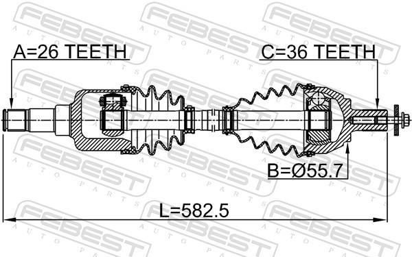 Cardã FEBEST ref. 2114-CB4LH