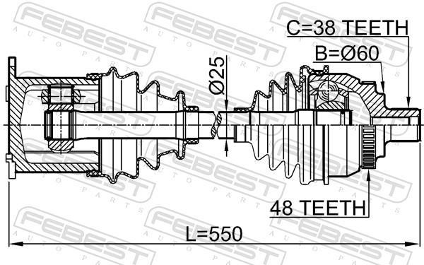 Cardan FEBEST ref. 2114-GAL