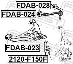 Rotule de suspension (Rotule de pivot) FEBEST ref. 2120-F150F