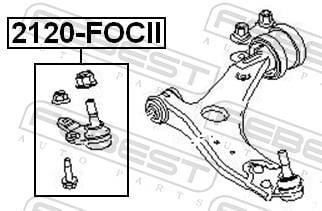 Rotule de suspension (Rotule de pivot) FEBEST ref. 2120-FOCII