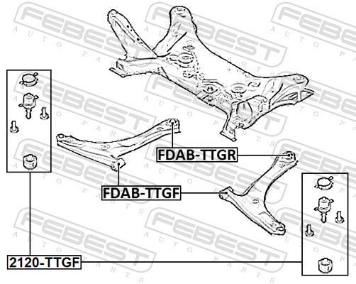 Rotule de suspension (Rotule de pivot) FEBEST ref. 2120-TTGF