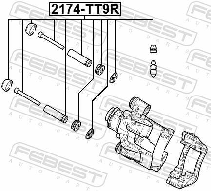 Kit de réparation d'étrier de frein FEBEST ref. 2174-TT9R