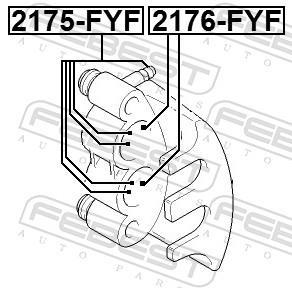 Kit de réparation d'étrier de frein FEBEST ref. 2175-FYF