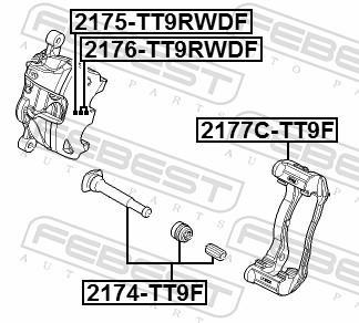Kit de réparation d'étrier de frein FEBEST ref. 2175-TT9RWDF