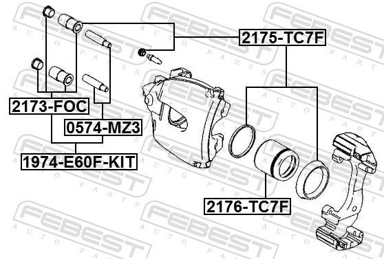 Piston, étrier de frein FEBEST ref. 2176-TC7F