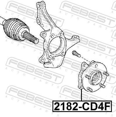 Moyeu de roue (Roulement de roue) FEBEST ref. 2182-CD4F