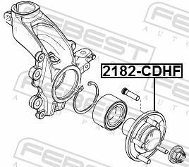 Moyeu de roue (Roulement de roue) FEBEST 2182-CDHF