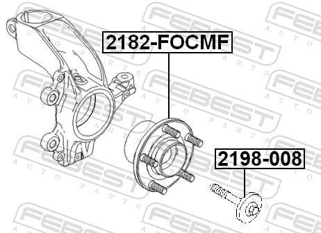 Moyeu de roue (Roulement de roue) FEBEST 2182-FOCMF