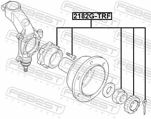 Moyeu de roue (Roulement de roue) FEBEST 2182G-TRF