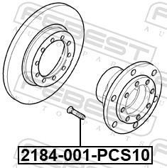 Tornillo de rueda FEBEST 2184-001-PCS10