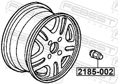 Tuerca de rueda FEBEST ref. 2185-002