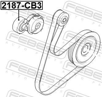 Polea tensora, correa auxiliar servicios FEBEST ref. 2187-CB3