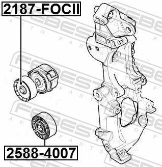 Galet tendeur de courroie d'accessoire FEBEST 2187-FOCII
