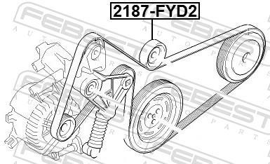 Galet tendeur de courroie d'accessoire FEBEST 2187-FYD2