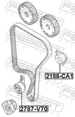 Galet enrouleur de courroie de distribution FEBEST ref. 2188-CA1