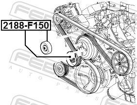 Galet enrouleur de courroie d'accessoire FEBEST 2188-F150