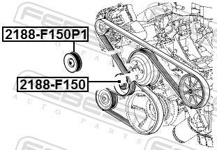 Galet enrouleur de courroie d'accessoire FEBEST 2188-F150P1