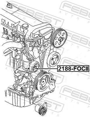 Galet enrouleur de courroie d'accessoire FEBEST 2188-FOCII