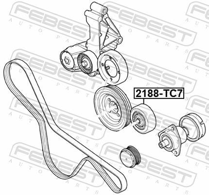 Galet enrouleur de courroie d'accessoire FEBEST ref. 2188-TC7