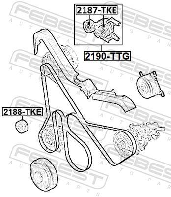 Tensor de correia trapezoidal estriada FEBEST 2190-TTG