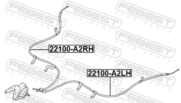 Cabo de freio de estacionamento FEBEST ref. 22100-A2RH