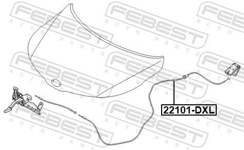 Cable del capó del motor FEBEST ref. 22101-DXL