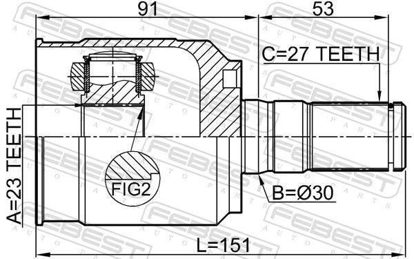 Junta homocinética FEBEST ref. 2211-SOULB2