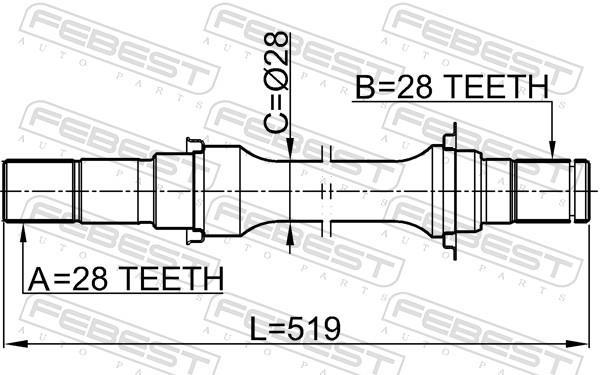 Cardan FEBEST ref. 2212-CAR