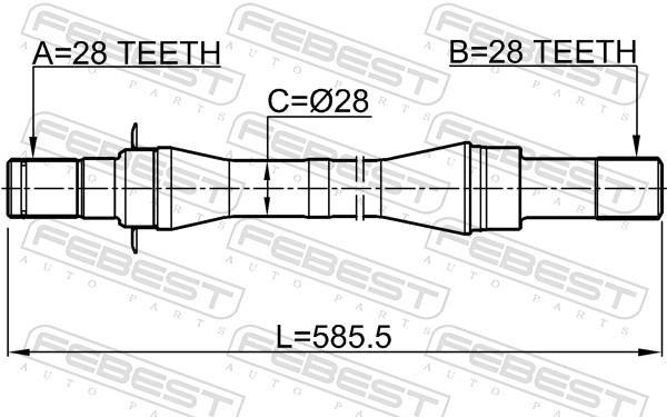 Cardán FEBEST ref. 2212-CARATRH