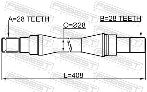Cardan FEBEST 2212-CARNRH