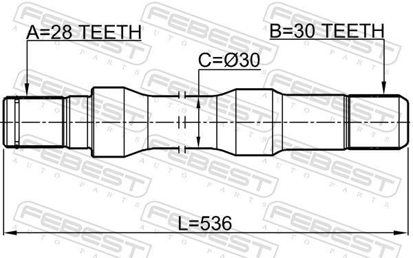 Cardán FEBEST ref. 2212-K2500RH