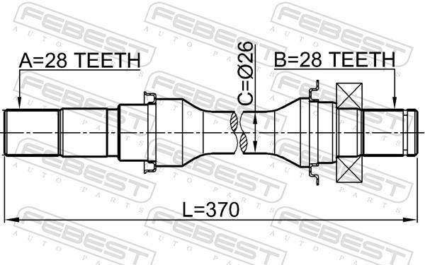 Cardan FEBEST 2212-SED25MT